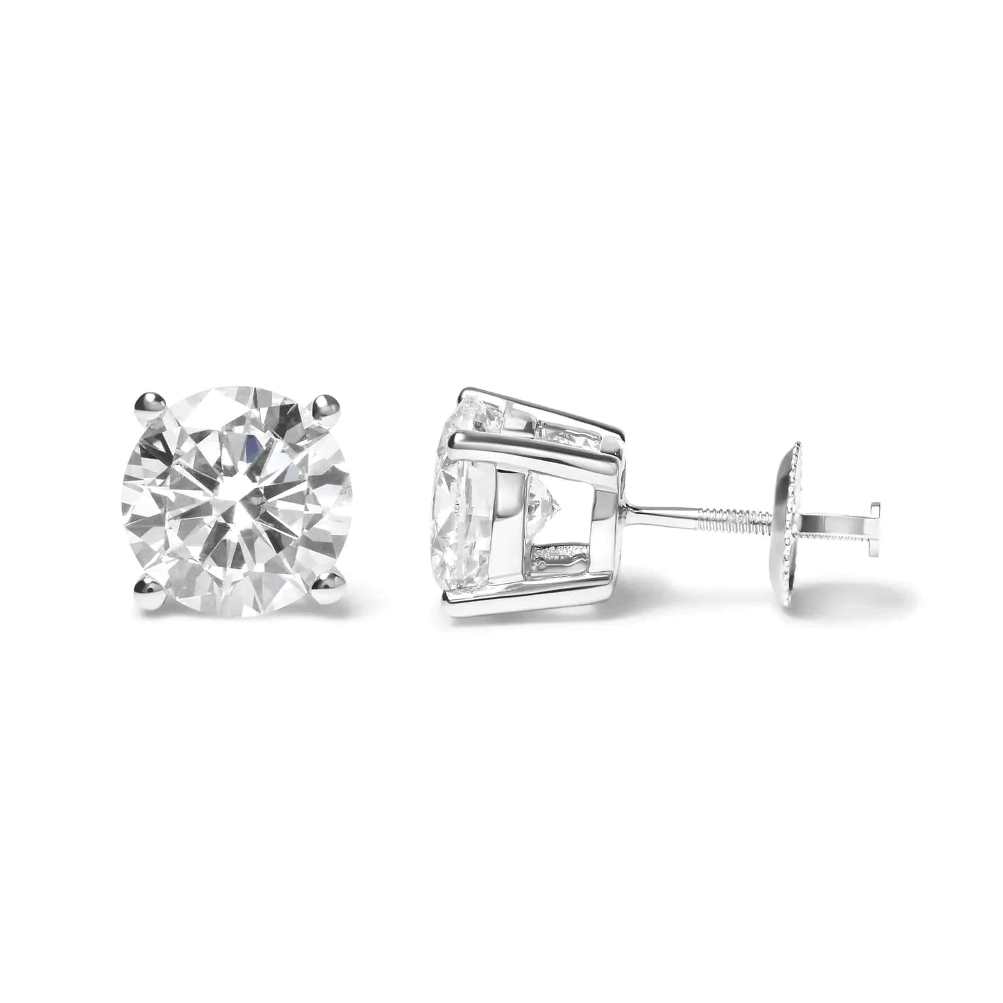 IGI Certified 14K White Gold 5ct Brilliant Lab Diamond Studs - Rafaga1