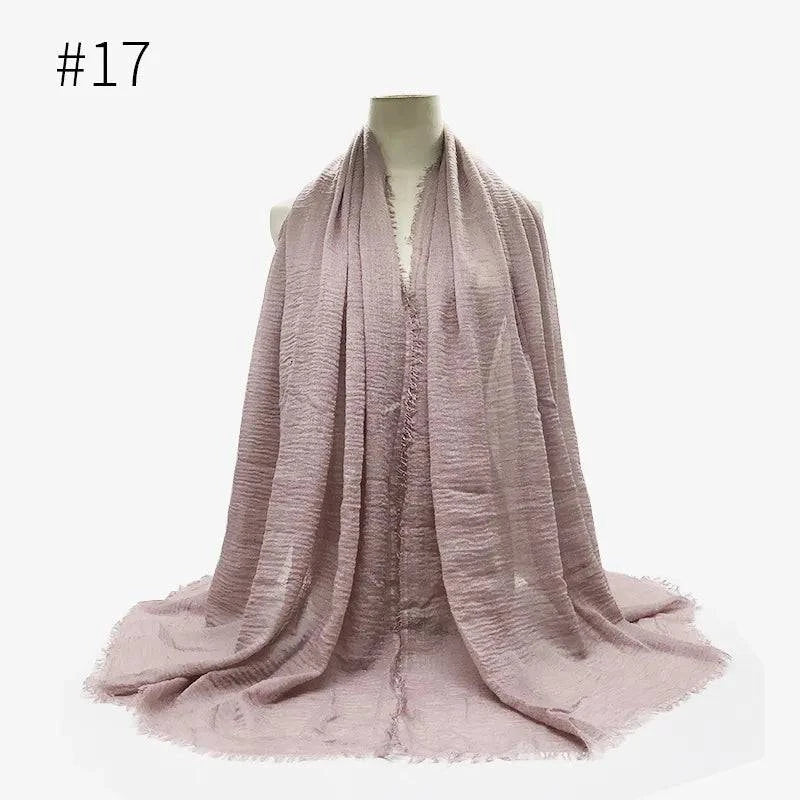 Bubble Plain Cotton Scarf, - Rafaga1