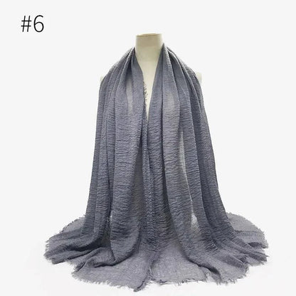 Bubble Plain Cotton Scarf, - Rafaga1