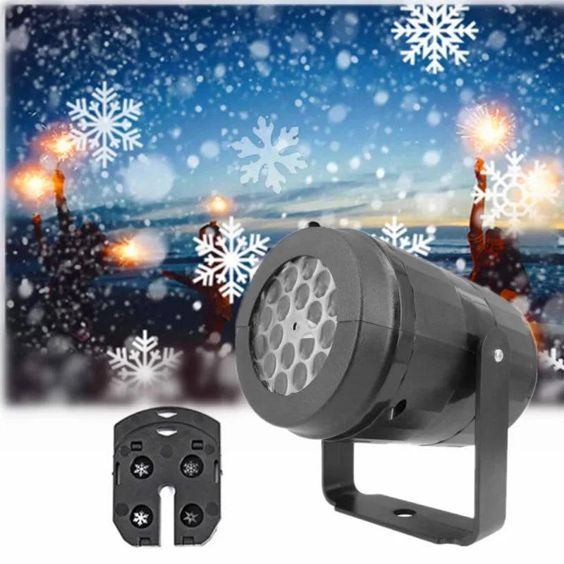 Snowflake LED Projector Light – Rotating Xmas Pattern for Outdoor Holiday Decor - Rafaga1