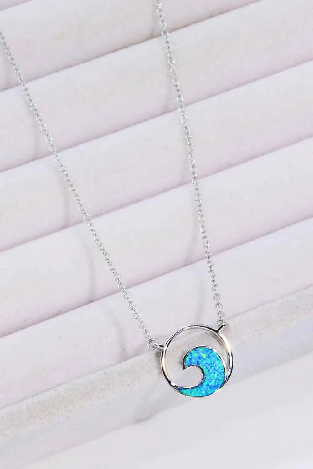 Opal Wave Pendant Necklace - Rafaga1