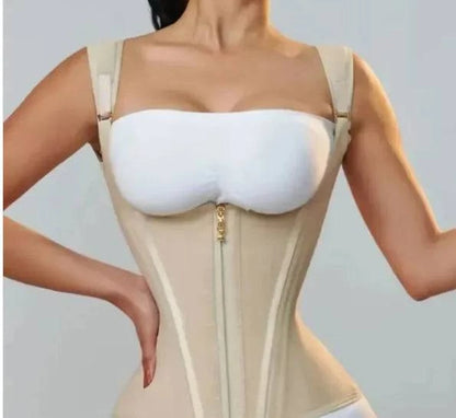 Elastic Mesh Slimming Corset with Zipper - Rafaga1