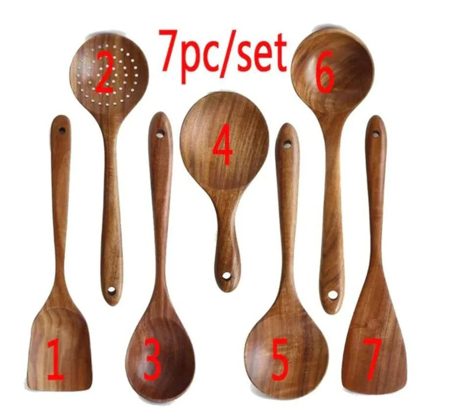 Essential Non-Stick Cookware & Wooden Spoon Set - Rafaga1