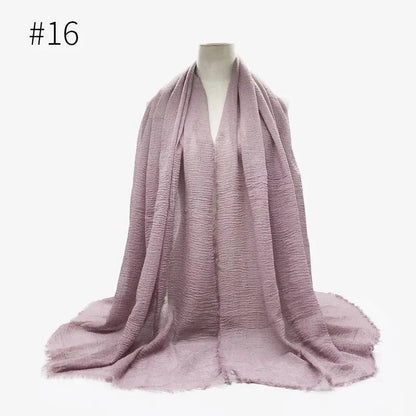 Bubble Plain Cotton Scarf, - Rafaga1