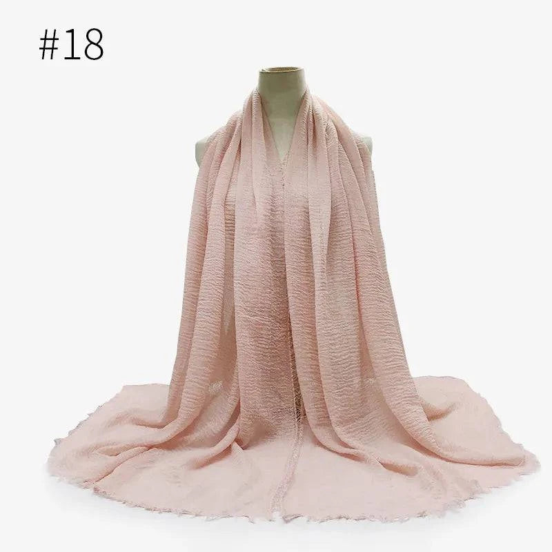 Bubble Plain Cotton Scarf, - Rafaga1