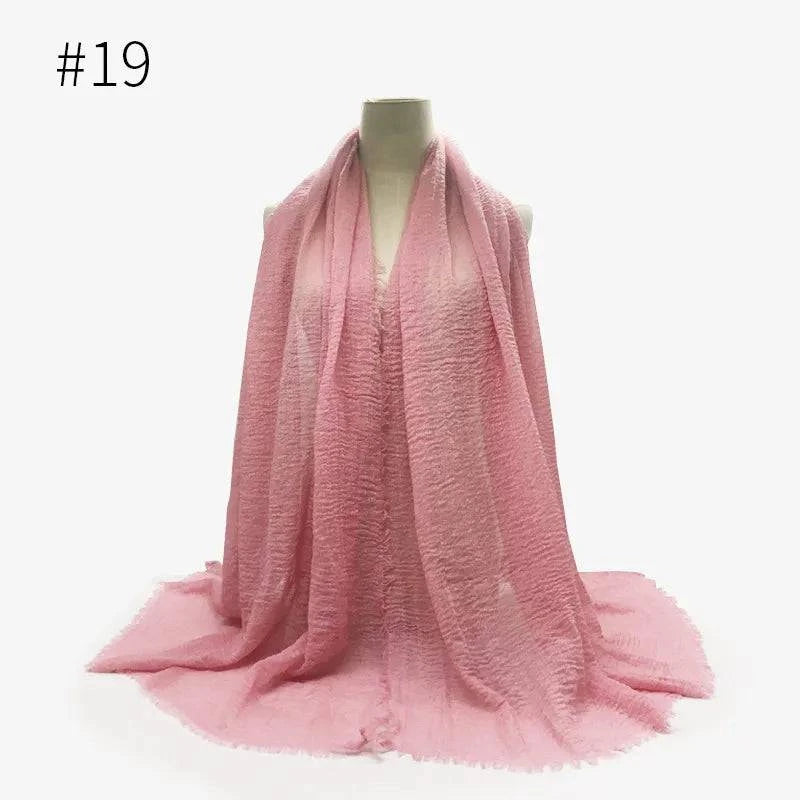 Bubble Plain Cotton Scarf, - Rafaga1