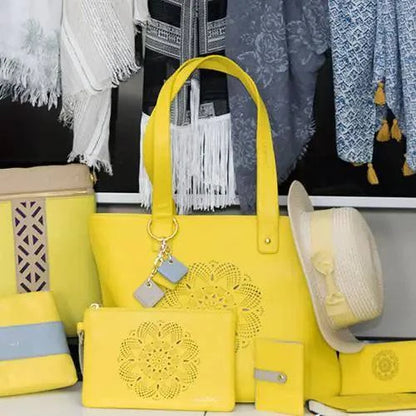 Sprout Leather Tote -Lemon - Rafaga1