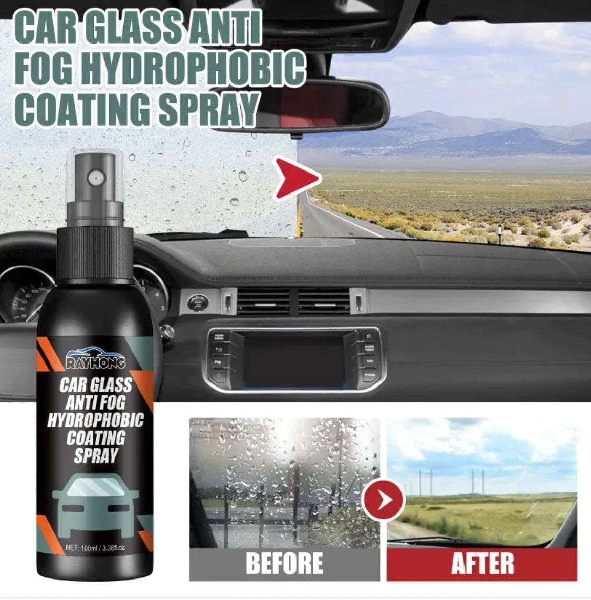 Hydrophobic Windshield Cleaning Spray - Rafaga1