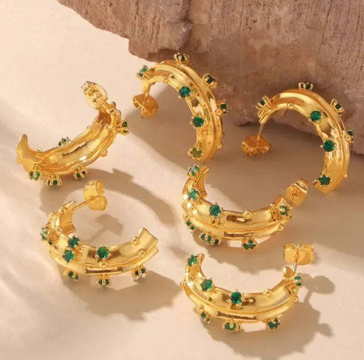 Geo Glam Gold Hoops - Rafaga1