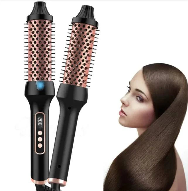 2-in-1 Hair Straightener & Curler Brush with PTC Heating - Rafaga1