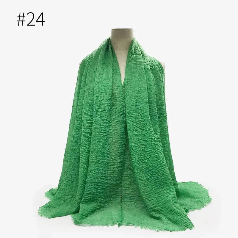 Bubble Plain Cotton Scarf, - Rafaga1