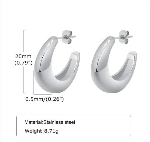 C- Shaped Earrings - Rafaga1