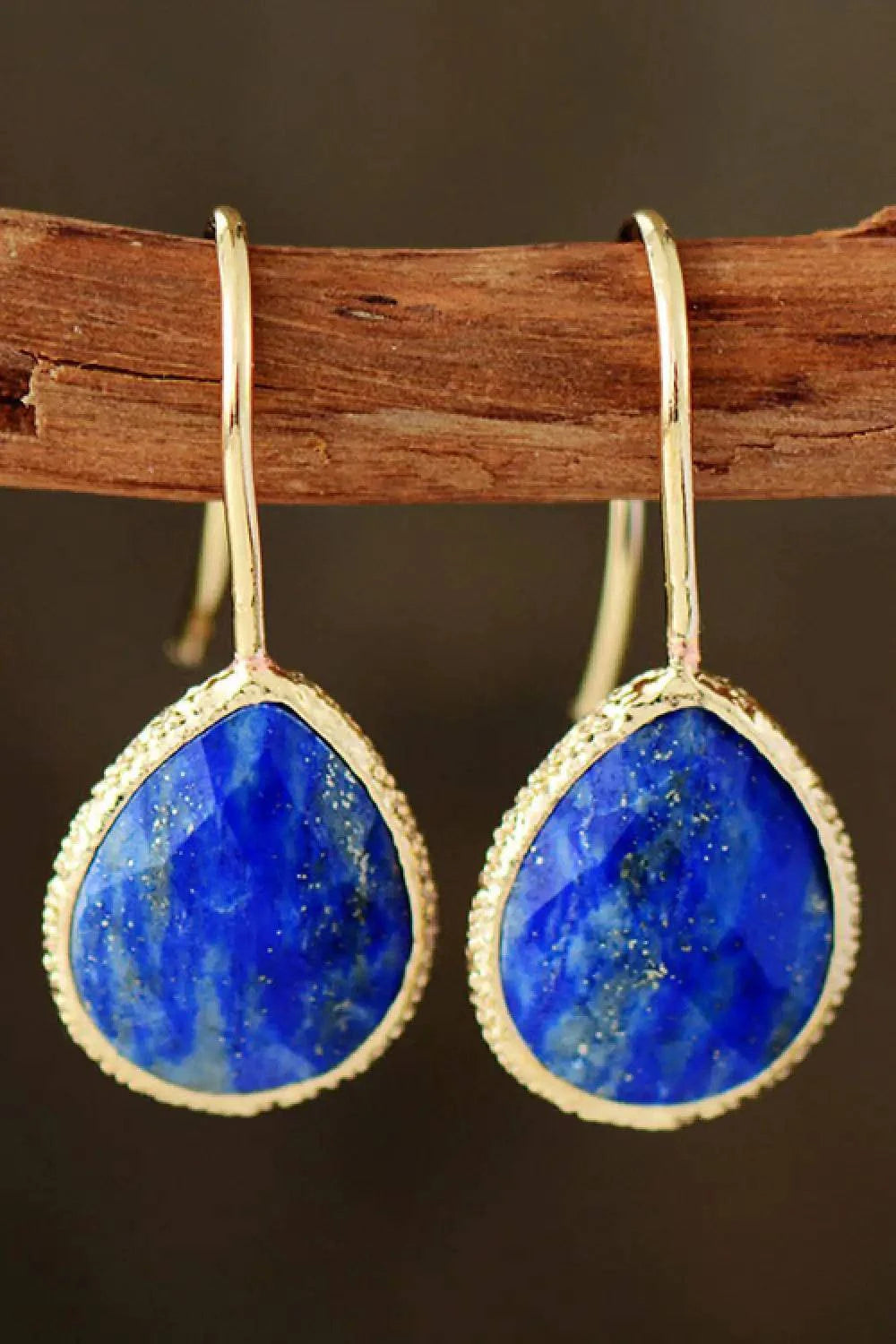 Handmade Natural Stone Teardrop Earrings - Rafaga1