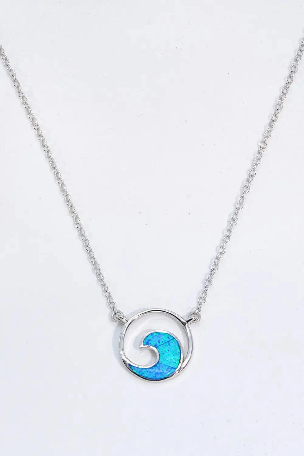 Opal Wave Pendant Necklace - Rafaga1