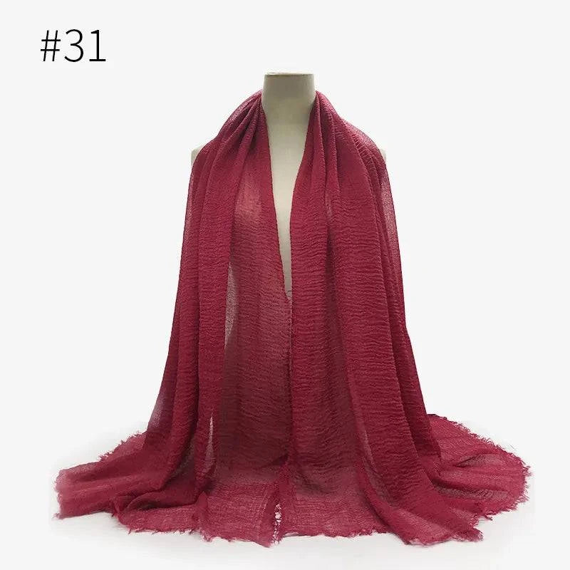 Bubble Plain Cotton Scarf, - Rafaga1