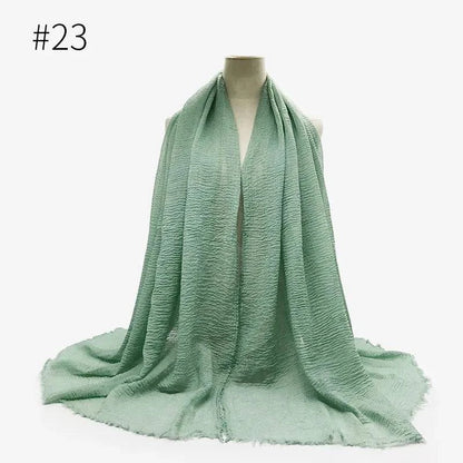 Bubble Plain Cotton Scarf, - Rafaga1