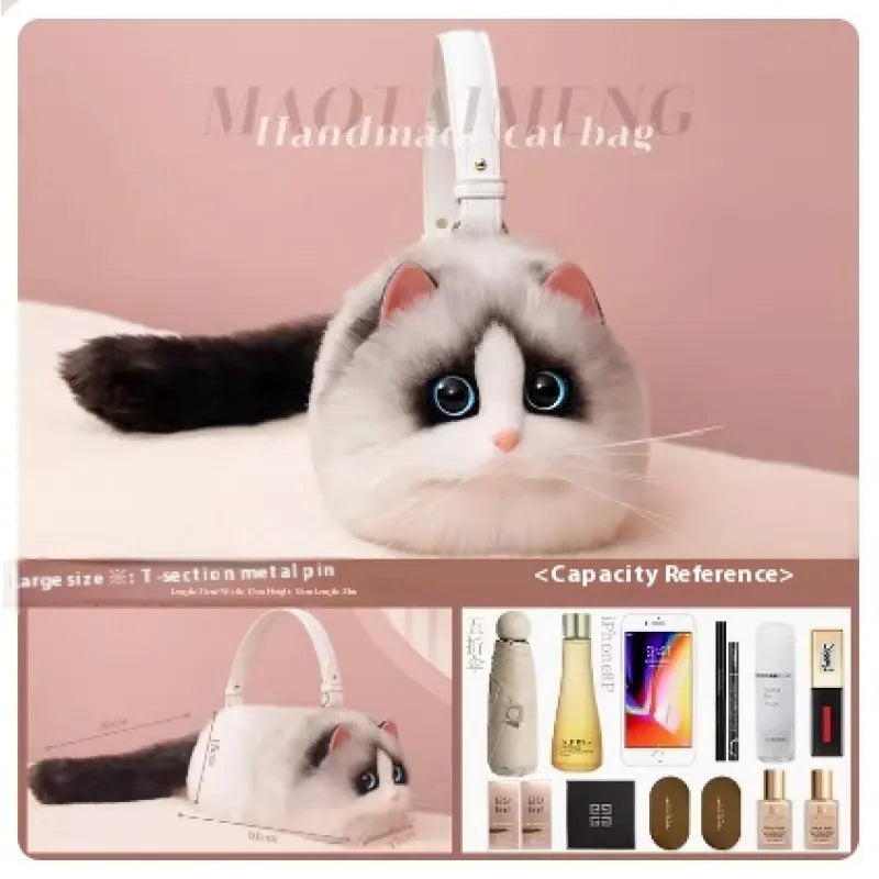 Women's Cute Handmade Cat Doll Bag - Rafaga1