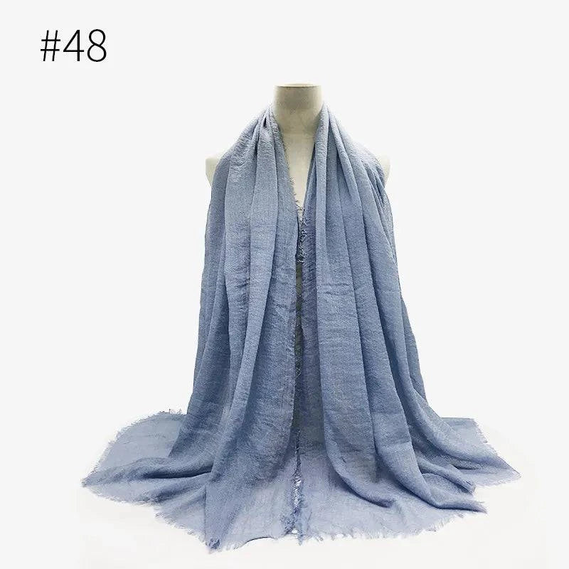 Bubble Plain Cotton Scarf, - Rafaga1