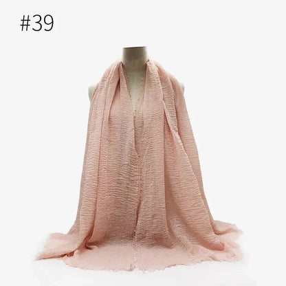 Bubble Plain Cotton Scarf, - Rafaga1