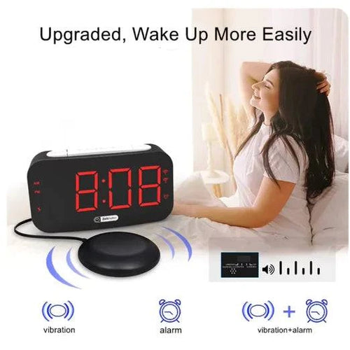 LED Digital Vibrating Alarm Clock for Heavy Sleepers - Rafaga1