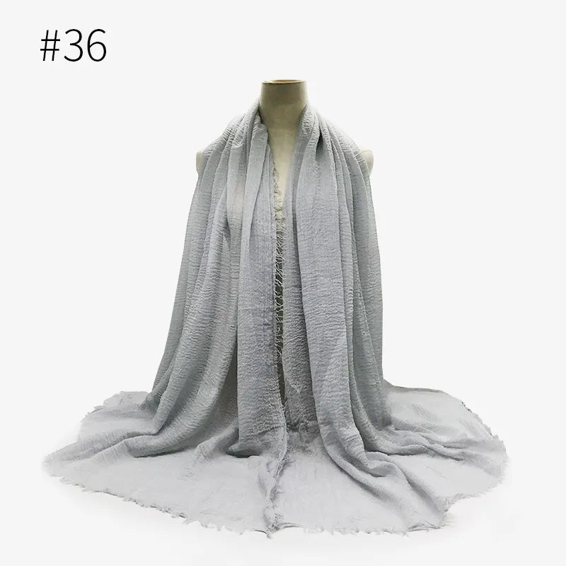 Bubble Plain Cotton Scarf, - Rafaga1