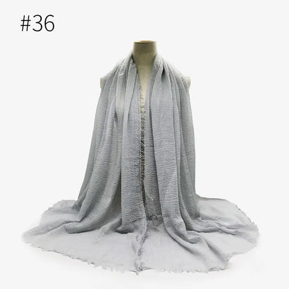 Bubble Plain Cotton Scarf, - Rafaga1