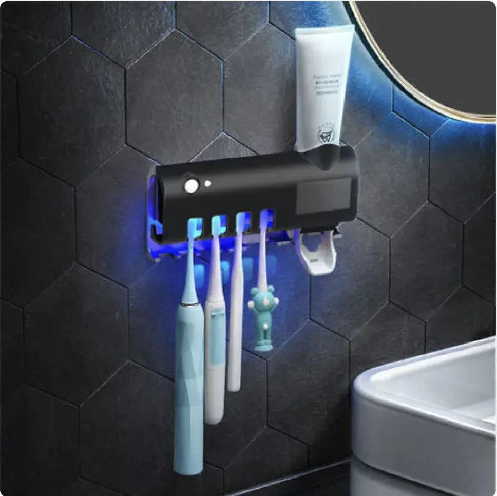 Smart Toothbrush Sterilizer Ultraviolet Sterilization Perforation-Free Wall-mounted Toothbrush Holder - Rafaga1