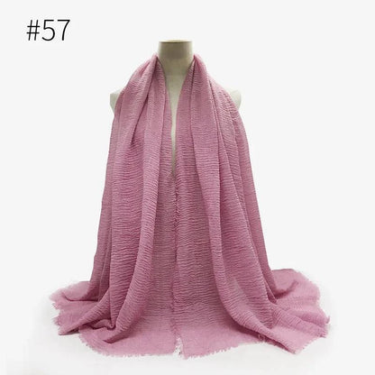 Bubble Plain Cotton Scarf, - Rafaga1