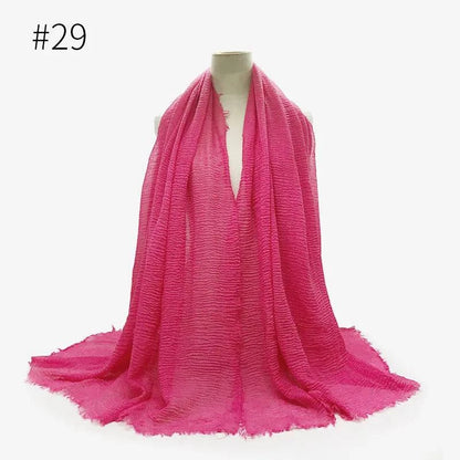 Bubble Plain Cotton Scarf, - Rafaga1