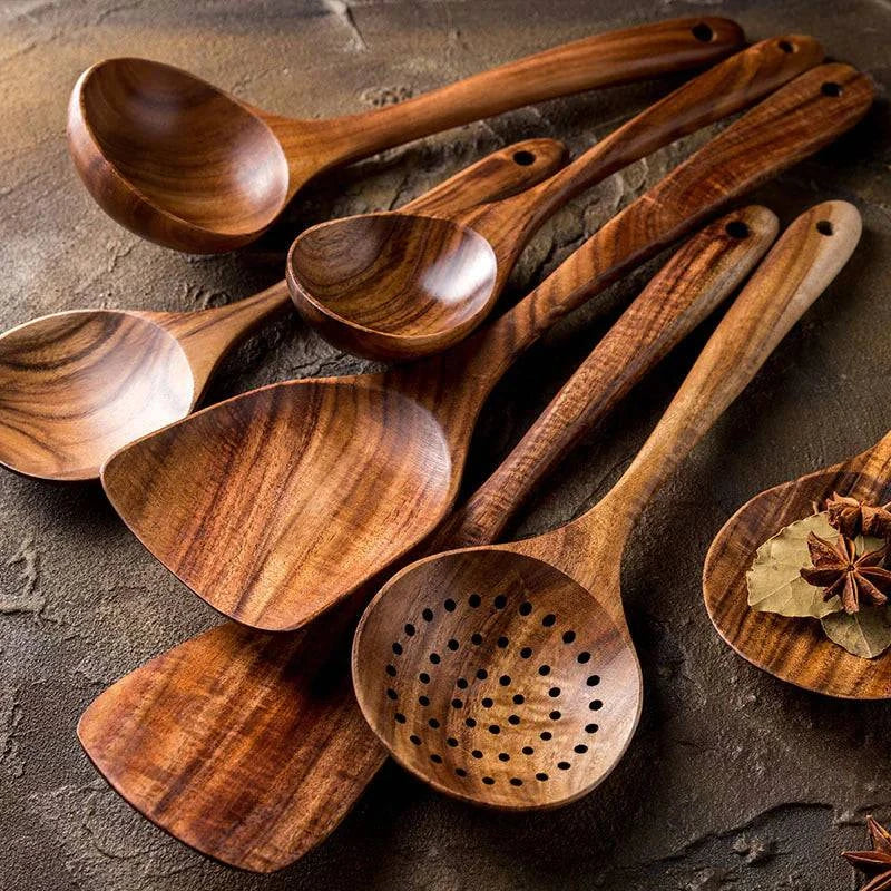 Essential Non-Stick Cookware & Wooden Spoon Set - Rafaga1