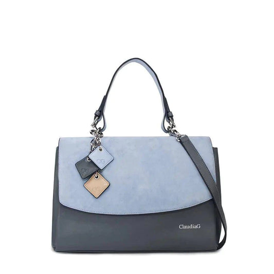 Simonetta Leather Handbag -Serenity / Charcoal - Rafaga1