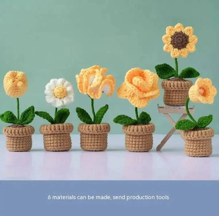 Mini Potted Bouquet Wool Woven Flower Diy Material Package - Rafaga1