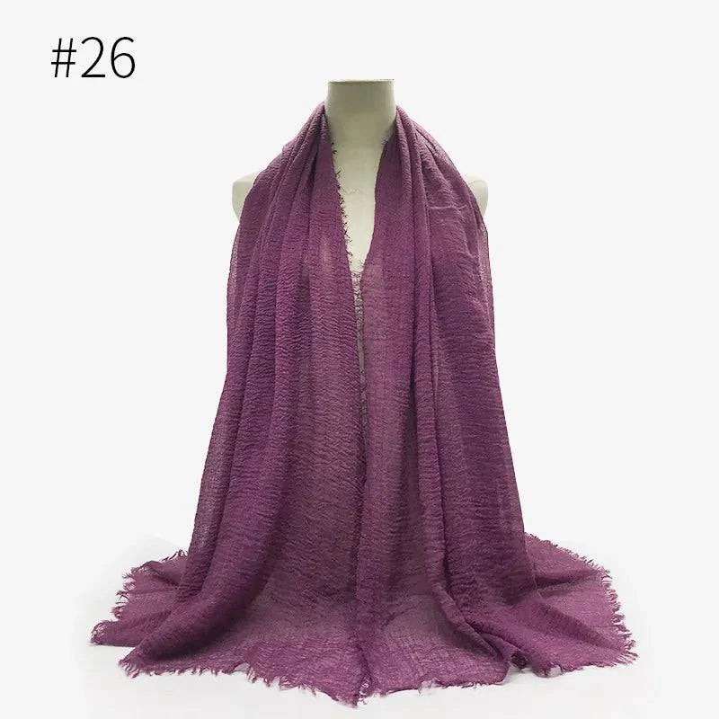 Bubble Plain Cotton Scarf, - Rafaga1