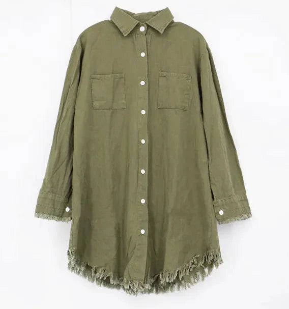 Fringe Edge Denim Shirt - Rafaga1