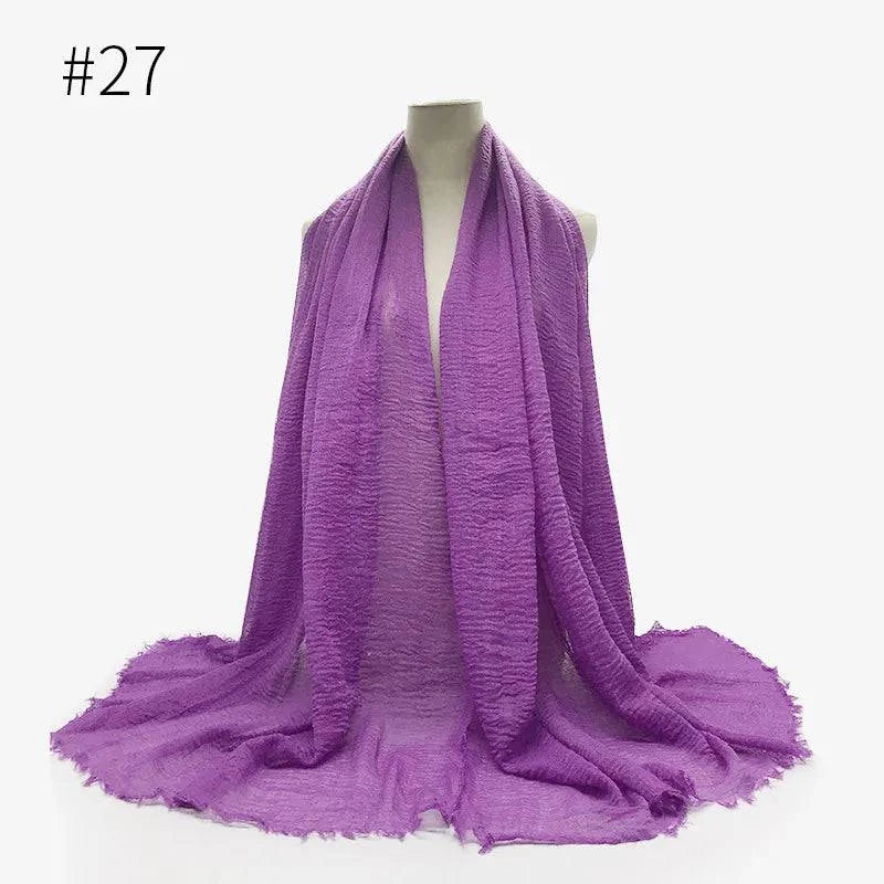 Bubble Plain Cotton Scarf, - Rafaga1