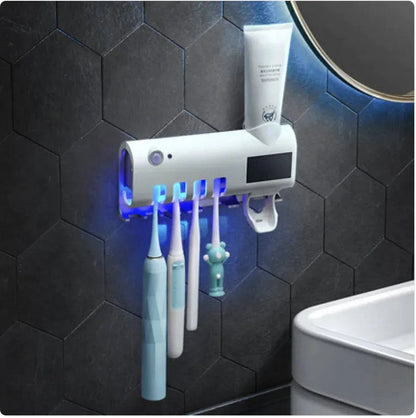 Smart Toothbrush Sterilizer Ultraviolet Sterilization Perforation-Free Wall-mounted Toothbrush Holder - Rafaga1