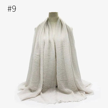 Bubble Plain Cotton Scarf, - Rafaga1