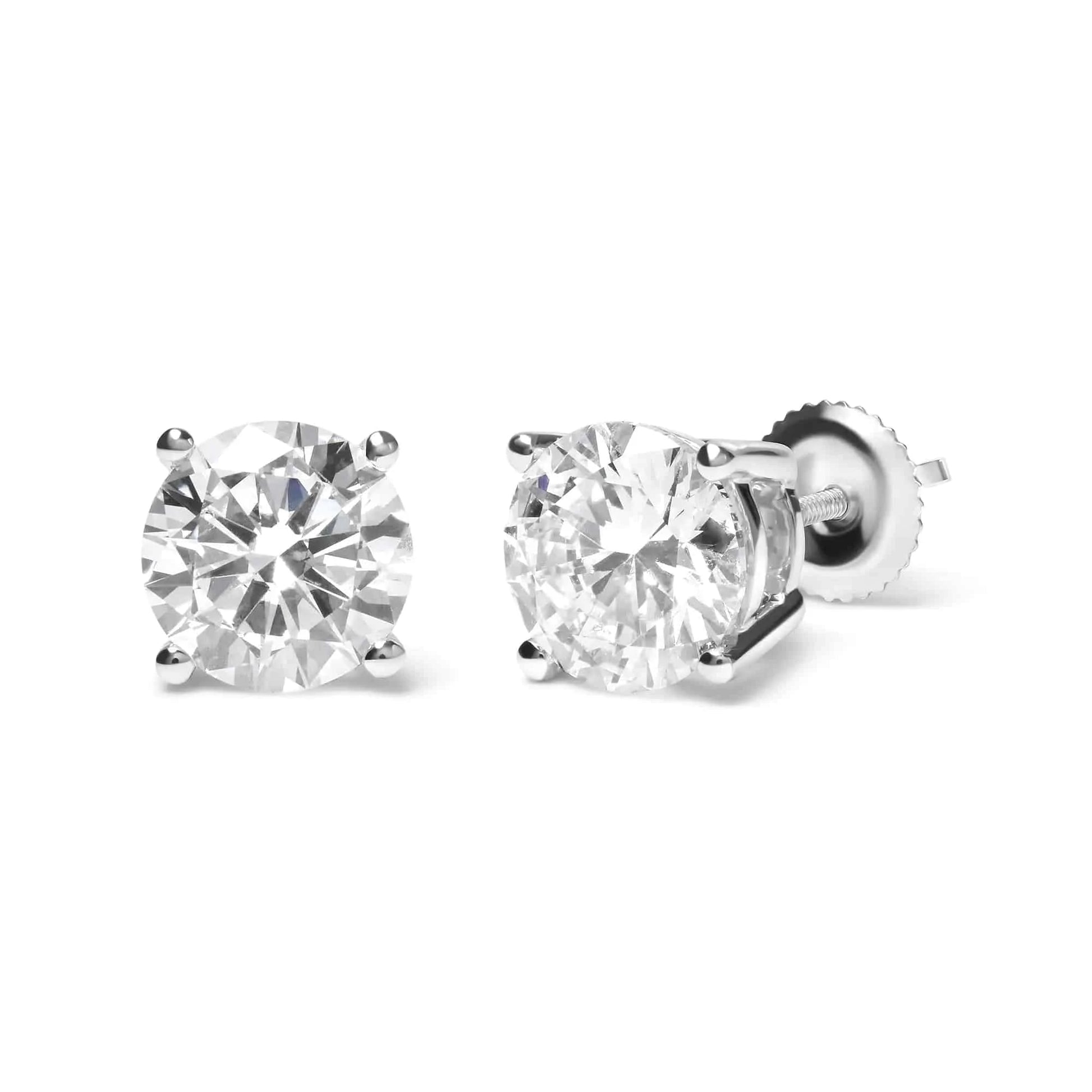 IGI Certified 14K White Gold 5ct Brilliant Lab Diamond Studs - Rafaga1