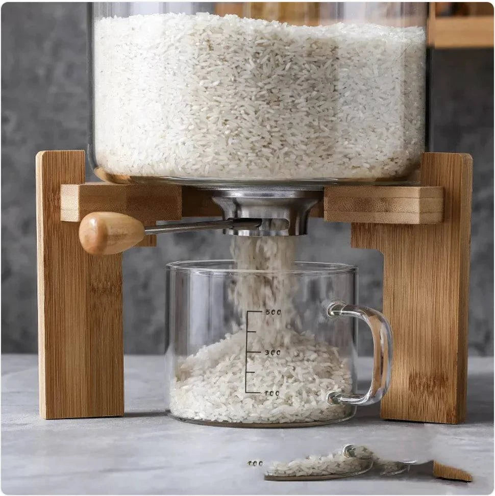 Large-Capacity Glass Rice Storage Jar with Seal - Rafaga1