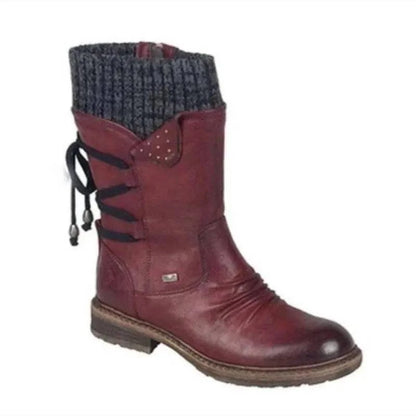 Medium Boots Low Heel Square Heel Round Head, European And American Large Martin Boots - Rafaga1