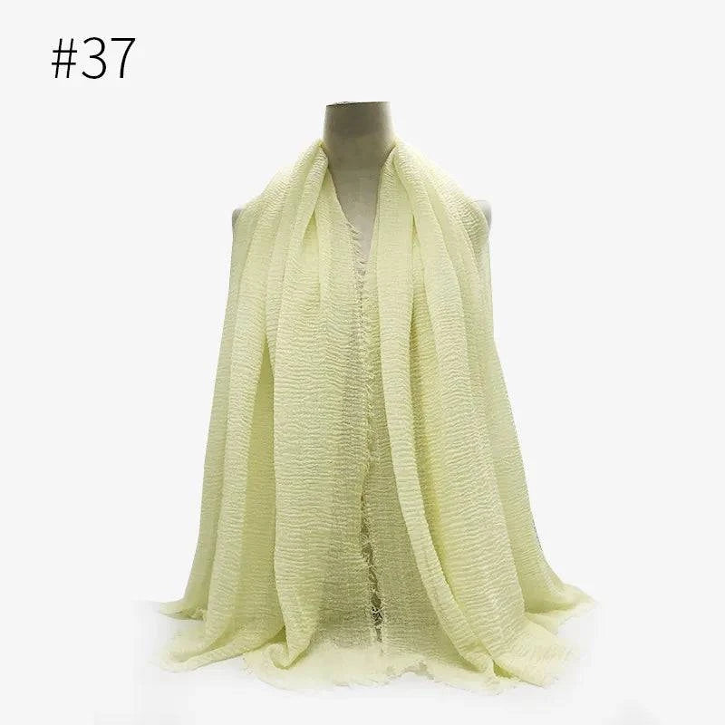 Bubble Plain Cotton Scarf, - Rafaga1