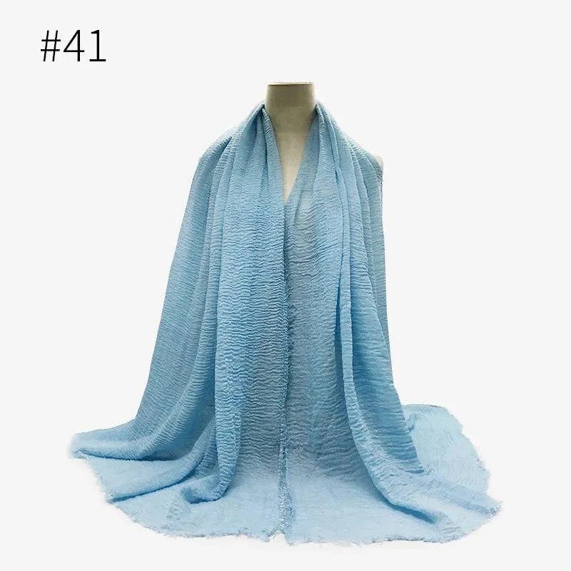 Bubble Plain Cotton Scarf, - Rafaga1