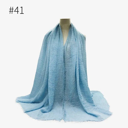 Bubble Plain Cotton Scarf, - Rafaga1