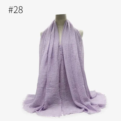 Bubble Plain Cotton Scarf, - Rafaga1