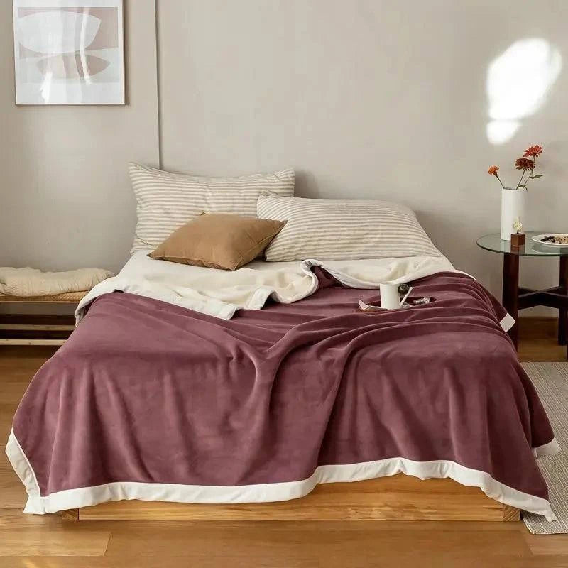 Simple Japanese Style Plain Milk Velvet Casual Blanket - Rafaga1