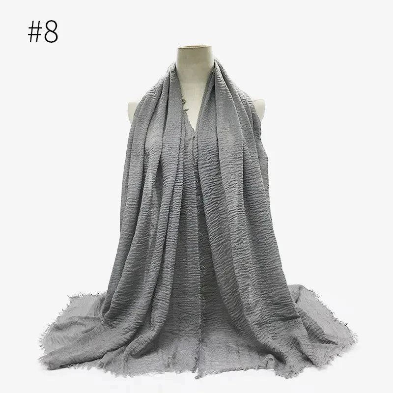 Bubble Plain Cotton Scarf, - Rafaga1