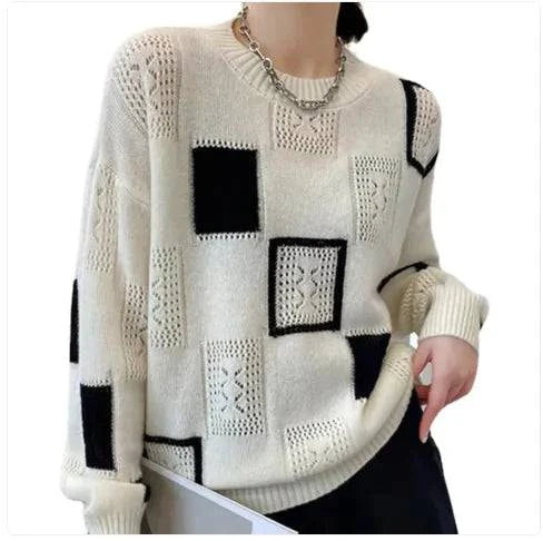 Women's Knitted Sweater Round Neck - Rafaga1