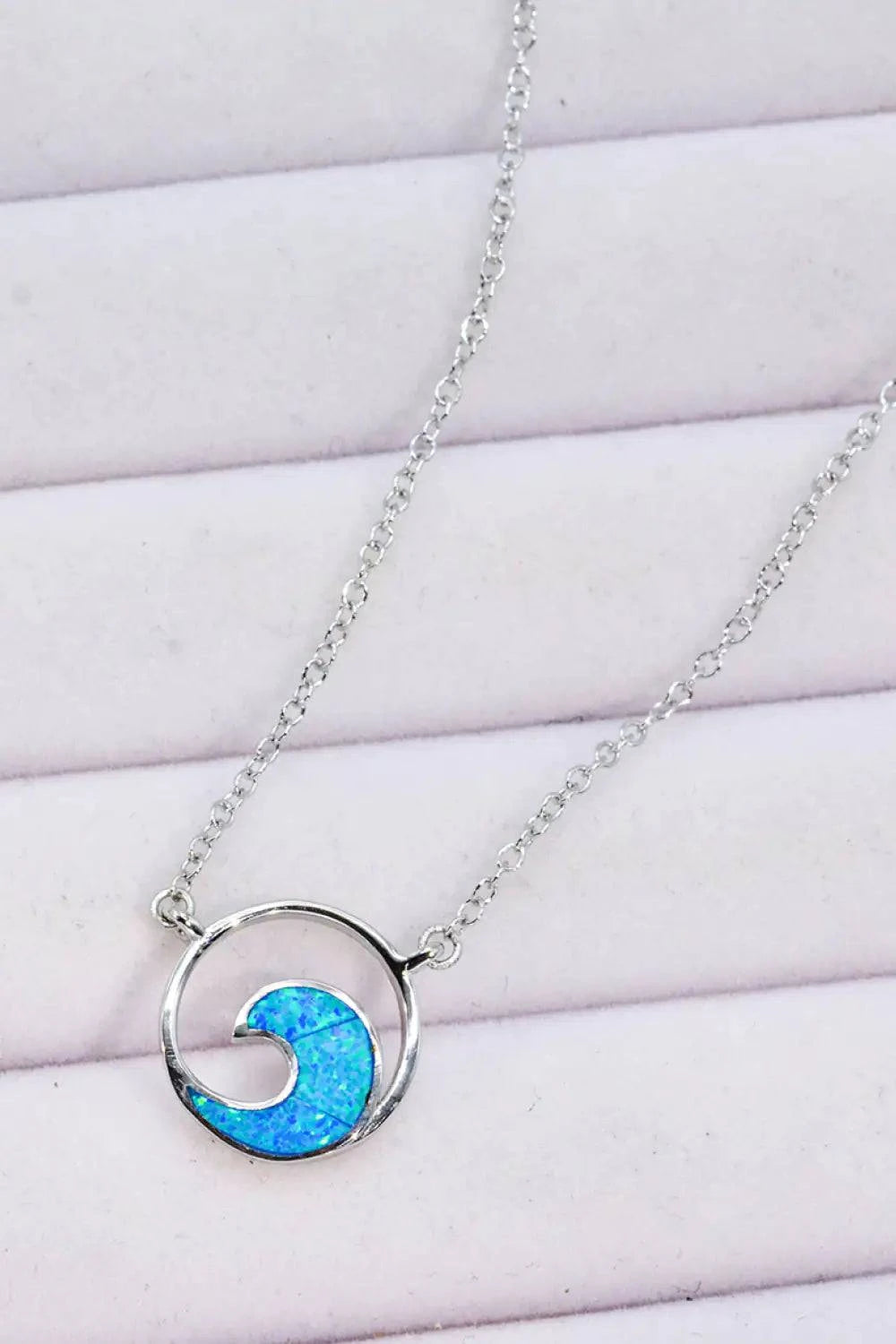 Opal Wave Pendant Necklace - Rafaga1