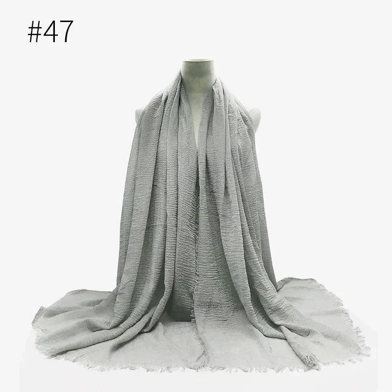 Bubble Plain Cotton Scarf, - Rafaga1