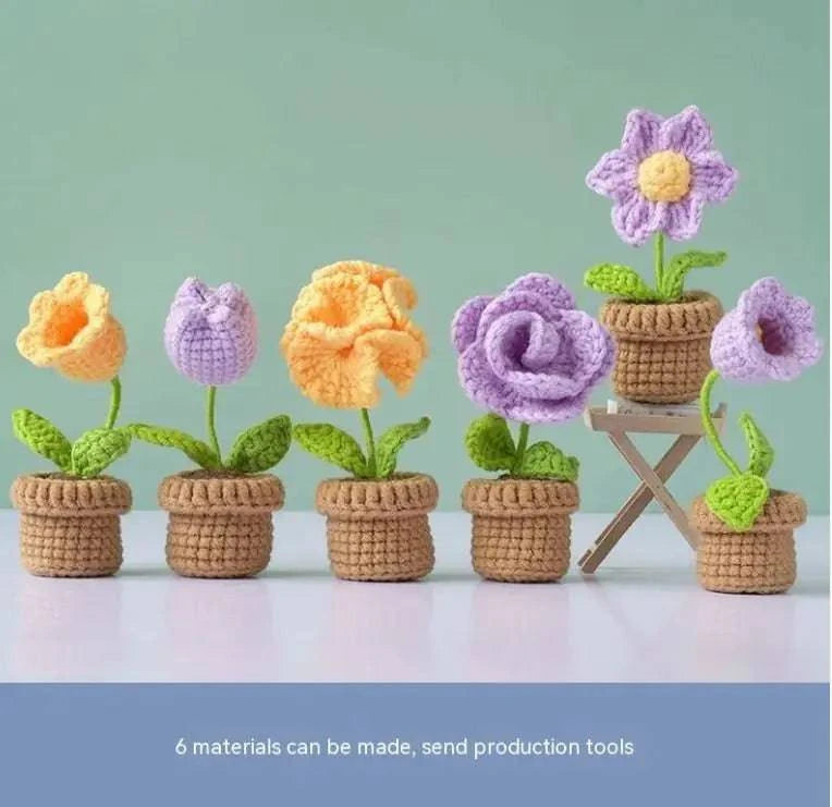 Mini Potted Bouquet Wool Woven Flower Diy Material Package - Rafaga1